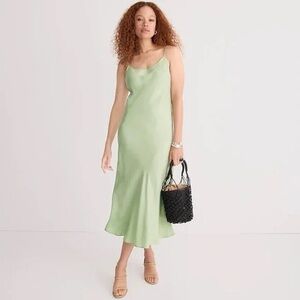 NWT J. Crew Gwyneth Cupro-Blend Slip Dress - Sage